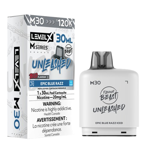 Flavour Beast Unleashed Level X M Series 120k - Epic Blue Razz Iced