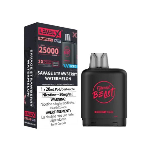 Flavour Beast Level X Boost G2 25k - Savage Strawberry Watermelon Iced (PROV)