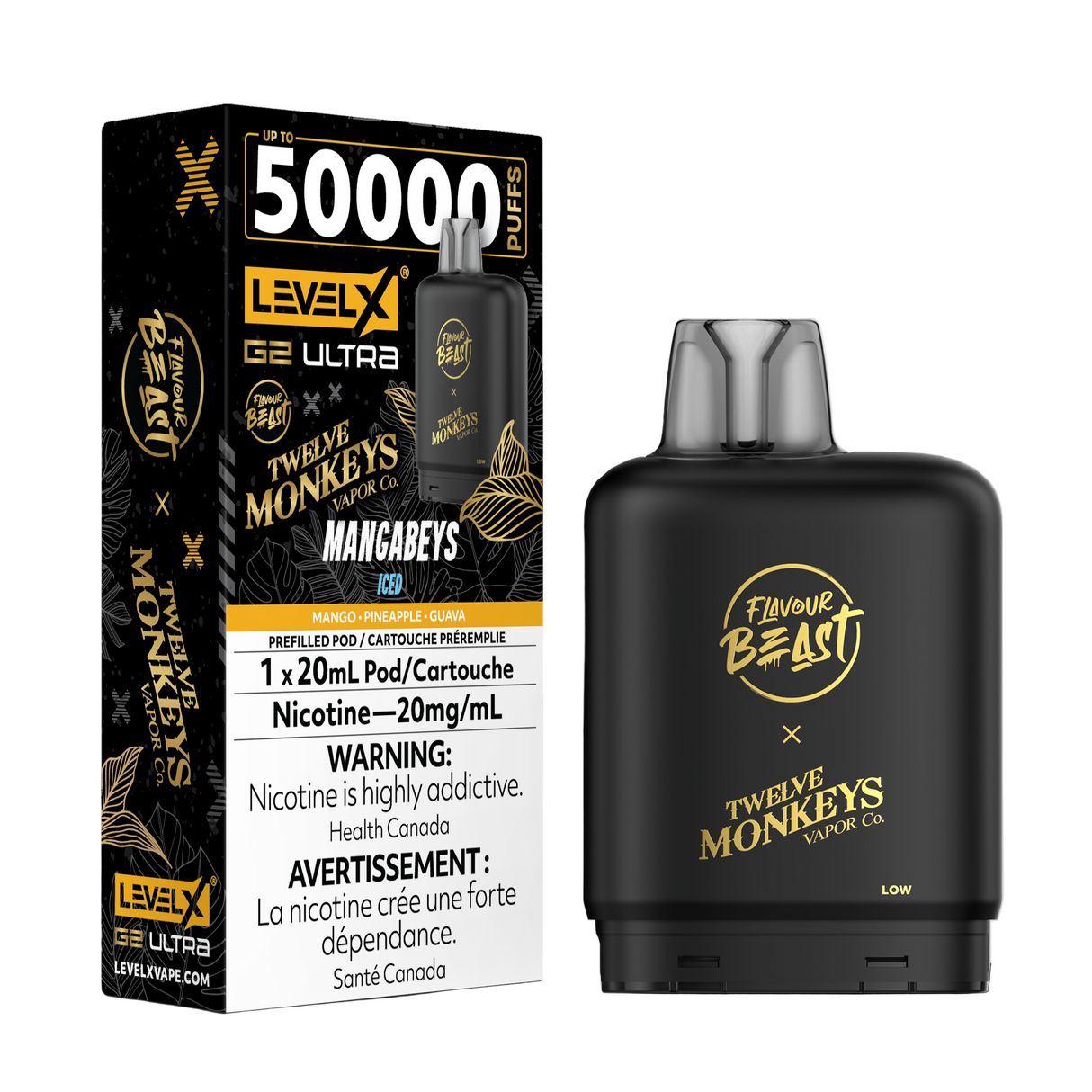 Flavour Beast x Twelve Monkeys Level X G2 Ultra 50k - Mangabeys Iced