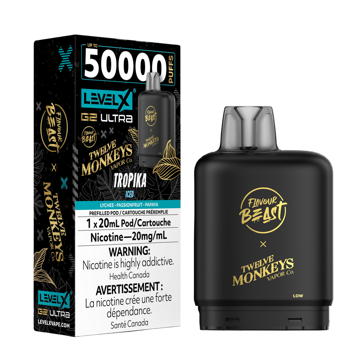 Flavour Beast x Twelve Monkeys Level X G2 Ultra 50k - Tropika Iced