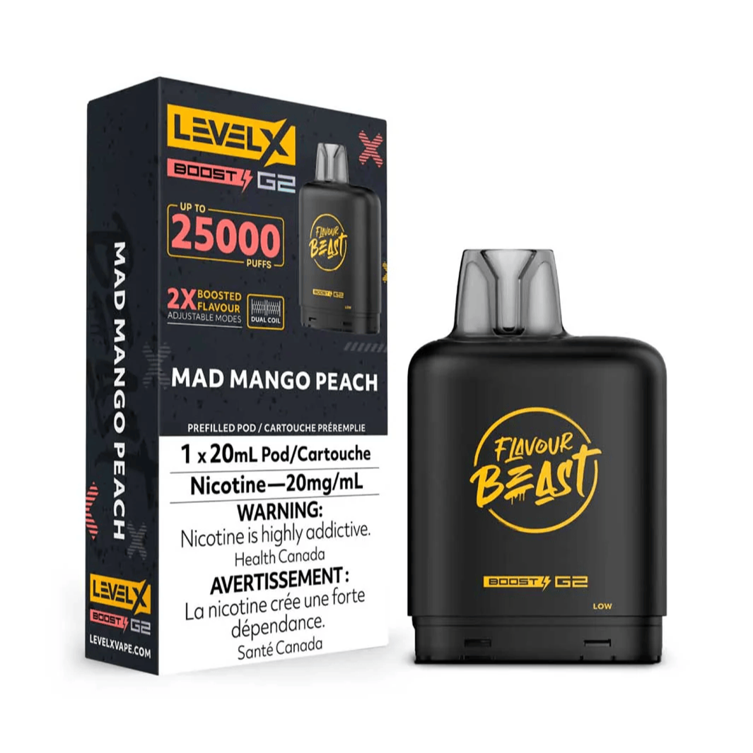 Flavour Beast Level X Boost G2 25k - Mad Mango Peach