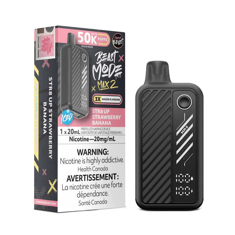 Flavour Beast Beast Mode Max 2 50k - STR8 Up Strawberry Banana Iced