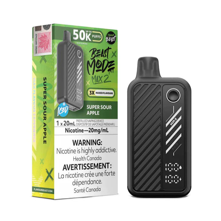 Flavour Beast Beast Mode Max 2 50k - Super Sour Apple Iced