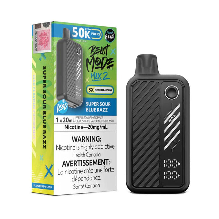 Flavour Beast Beast Mode Max 2 50k - Super Sour Blue Razz Iced