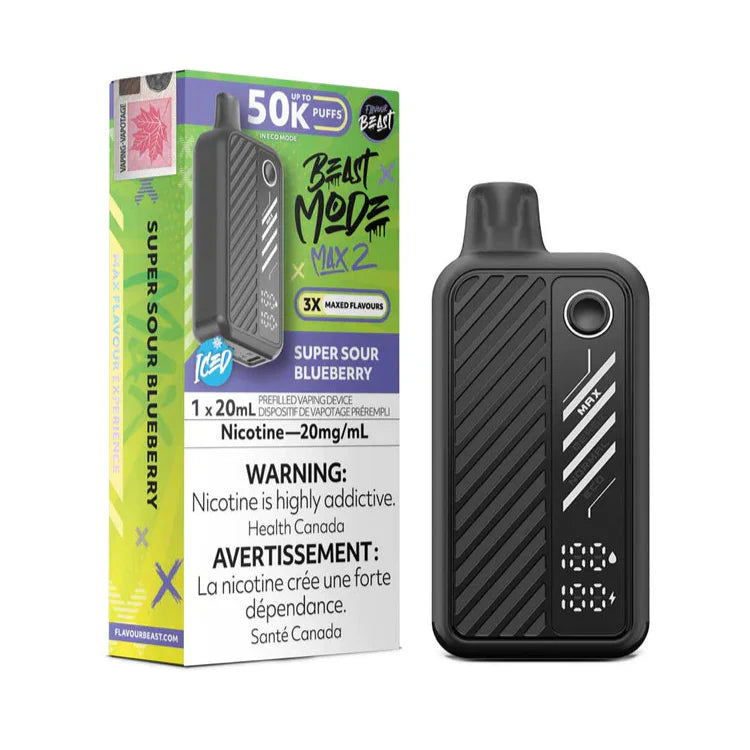Flavour Beast Beast Mode Max 2 50k - Super Sour Blueberry Iced (PROV)