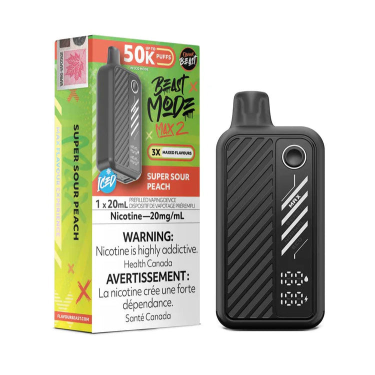 Flavour Beast Beast Mode Max 2 50k - Super Sour Peach Iced