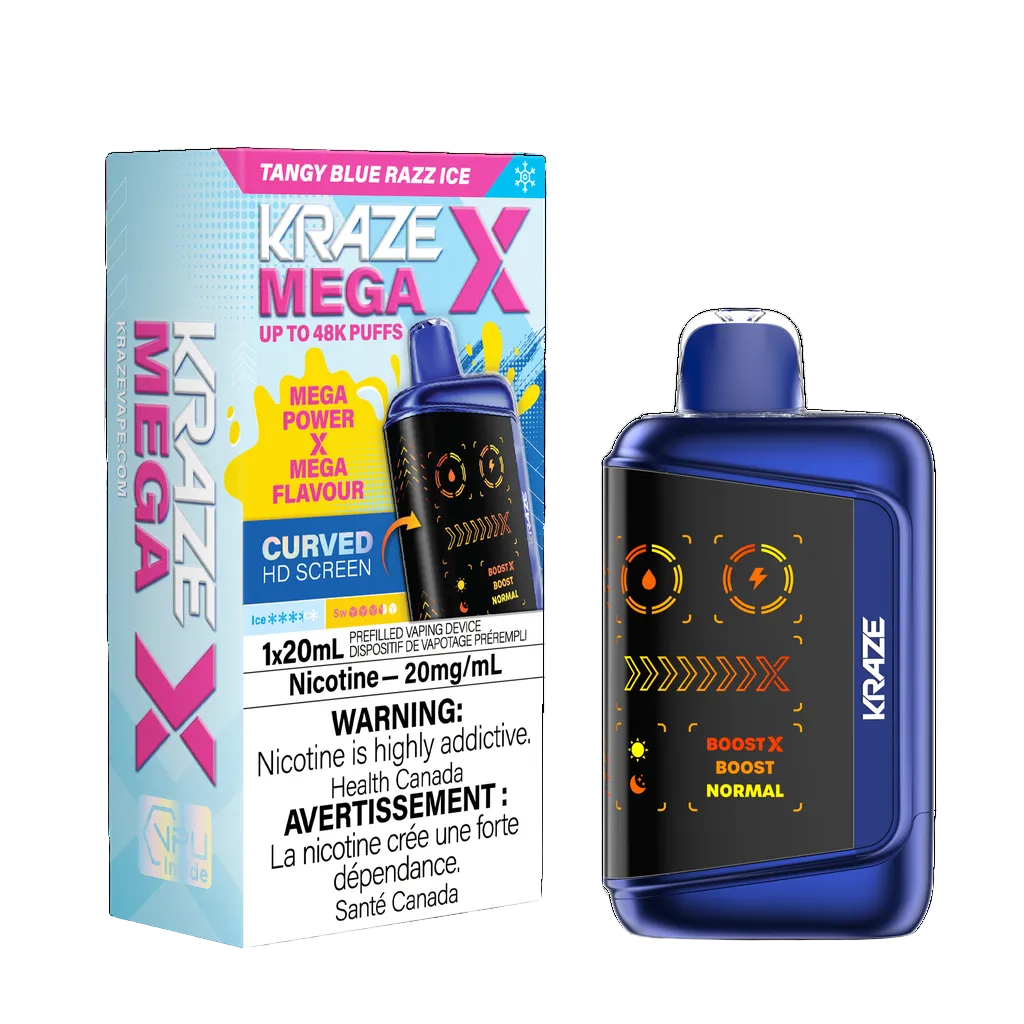 Kraze Mega X - Tangy Blue Razz Ice