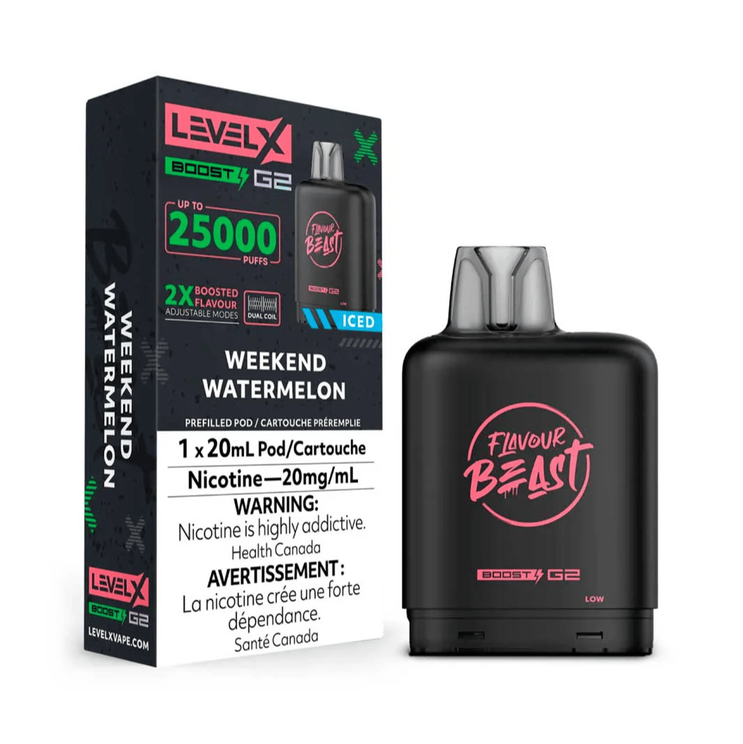 Flavour Beast Level X Boost G2 25k - Weekend Watermelon Iced