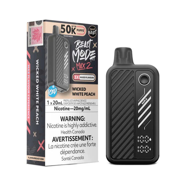 Flavour Beast Beast Mode Max 2 50k - Wicked White Peach Iced