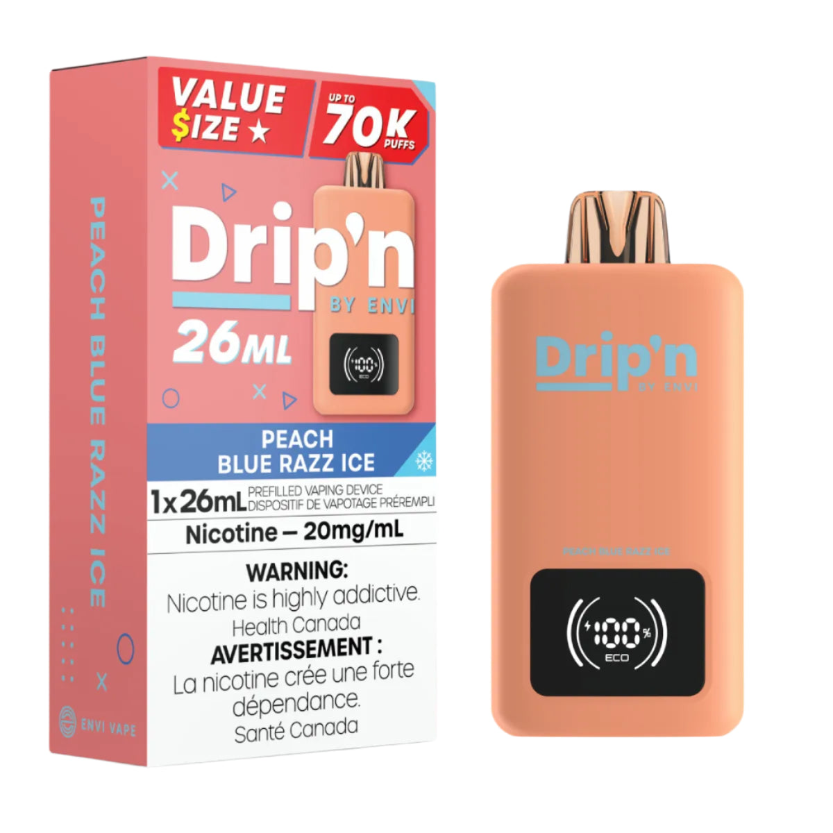 Drip'n 26ML 70k - Peach Blue Razz Ice