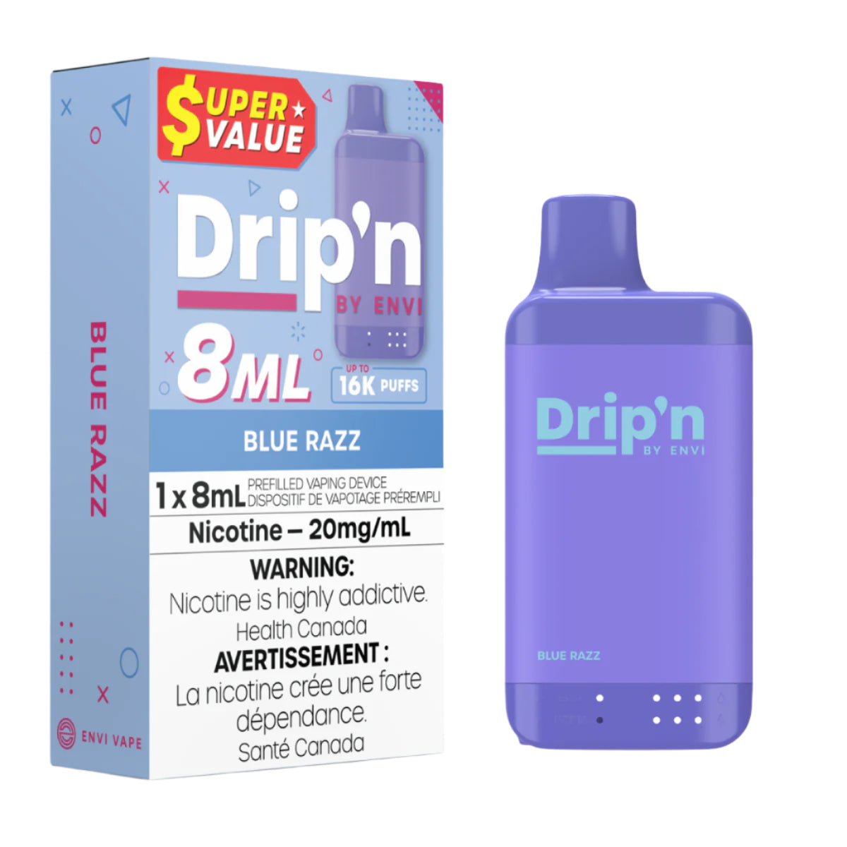 Drip'n 8ML 16k - Blue Razz