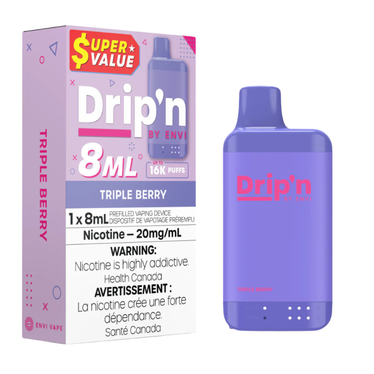 Drip'n 8ML 16k - Triple Berry
