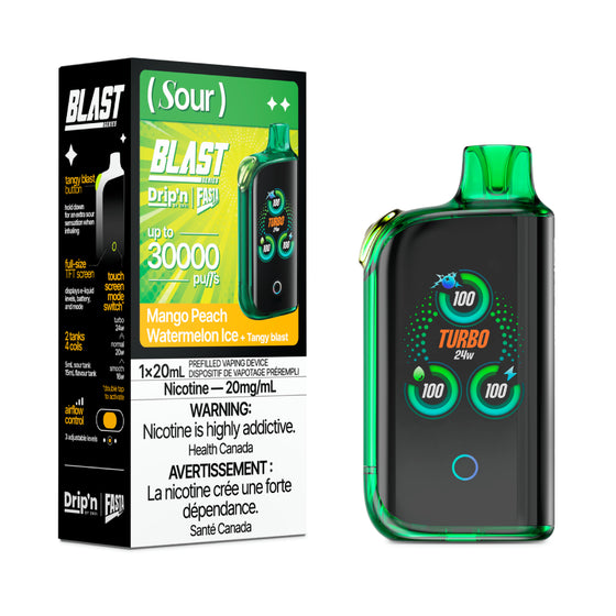 Drip'n by Envi Fasta Blast 30k - Sour Series - Mango Peach Watermelon Ice