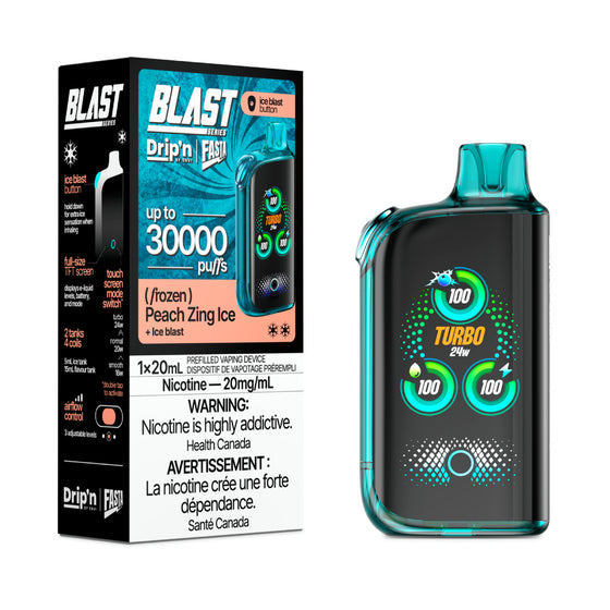 Drip'n by Envi Fasta Blast 30k - Frozen Series - Peach Zing Ice