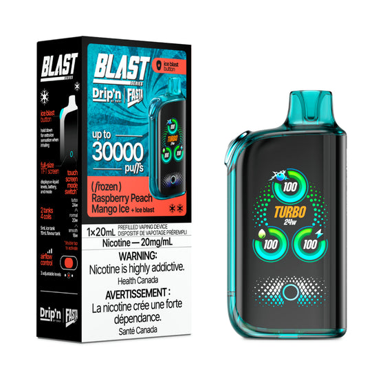 Drip'n by Envi Fasta Blast 30k - Frozen Series - Raspberry Peach Mango Ice