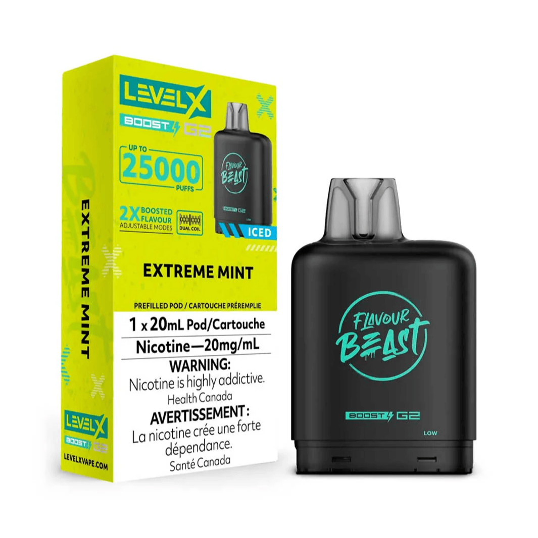 Flavour Beast Level X Boost G2 25k - Extreme Mint Iced