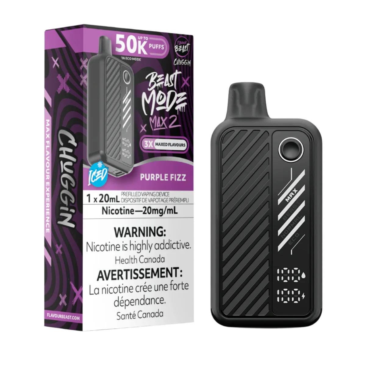 Flavour Beast Beast Mode Max 2 50k - Chuggin' Purple Fizz Iced