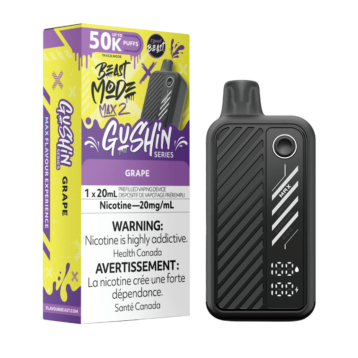 Flavour Beast Beast Mode Max 2 50k - Gushin Grape (PROV)