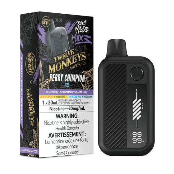 Flavour Beast x Twelve Monkeys Beast Mode Max 3 60k - Berry Chimpion Iced