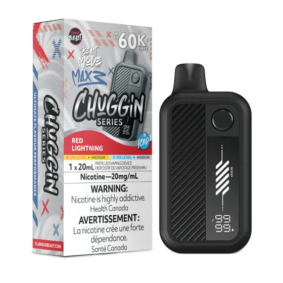 Flavour Beast Beast Mode Max 3 60k Chuggin Series - Red Lightning Iced