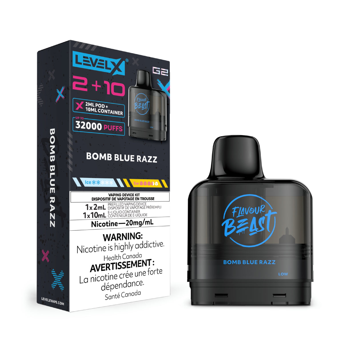 Flavour Beast Level X G2 2+10 - Bomb Blue Razz