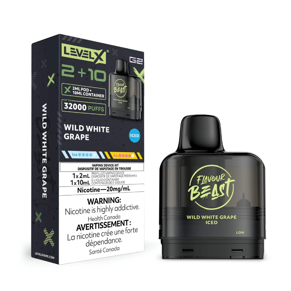 Flavour Beast Level X G2 2+10 - Wild White Grape Iced