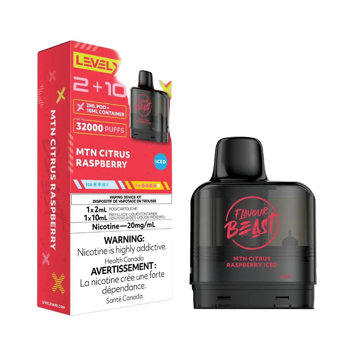 Flavour Beast Level X G2 2+10 - MTN Citrus Raspberry Iced