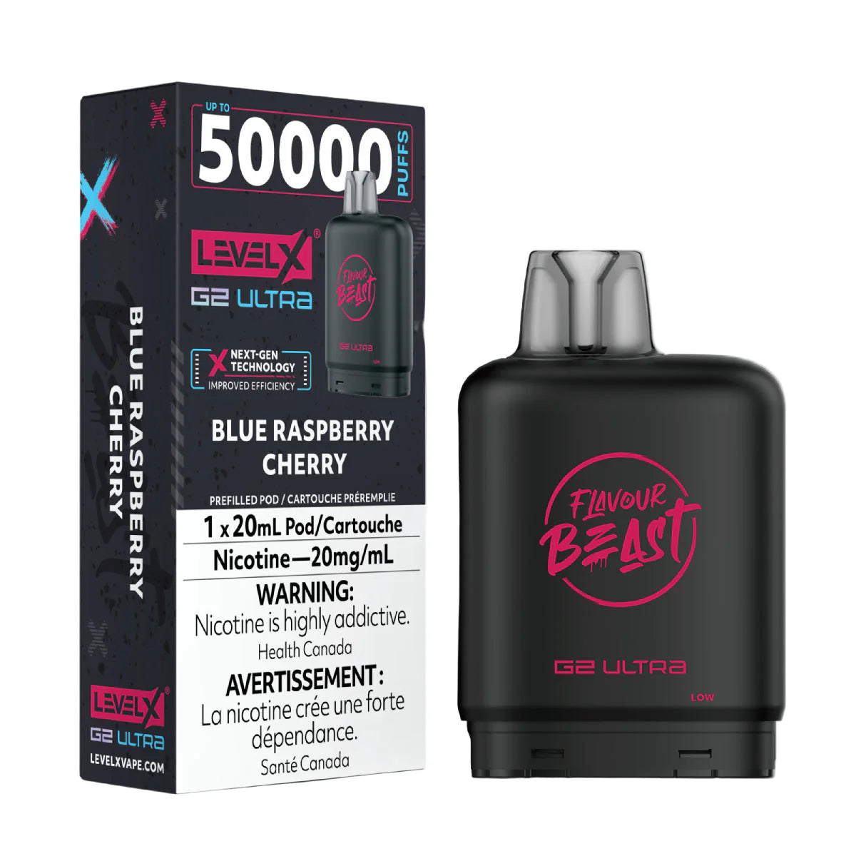 Flavour Beast Level X G2 Ultra 50k - Blue Raspberry Cherry