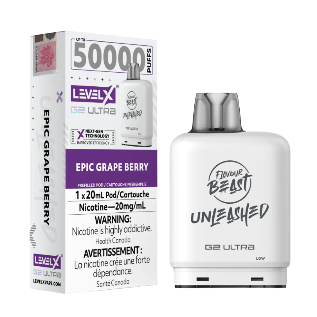 Flavour Beast Unleashed Level X G2 Ultra 50k - Epic Grape Berry
