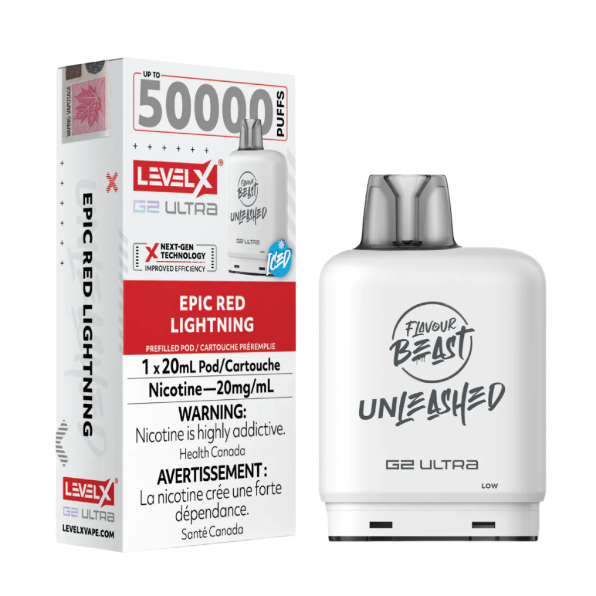 Flavour Beast Unleashed Level X G2 Ultra 50k - Epic Red Lightning Iced