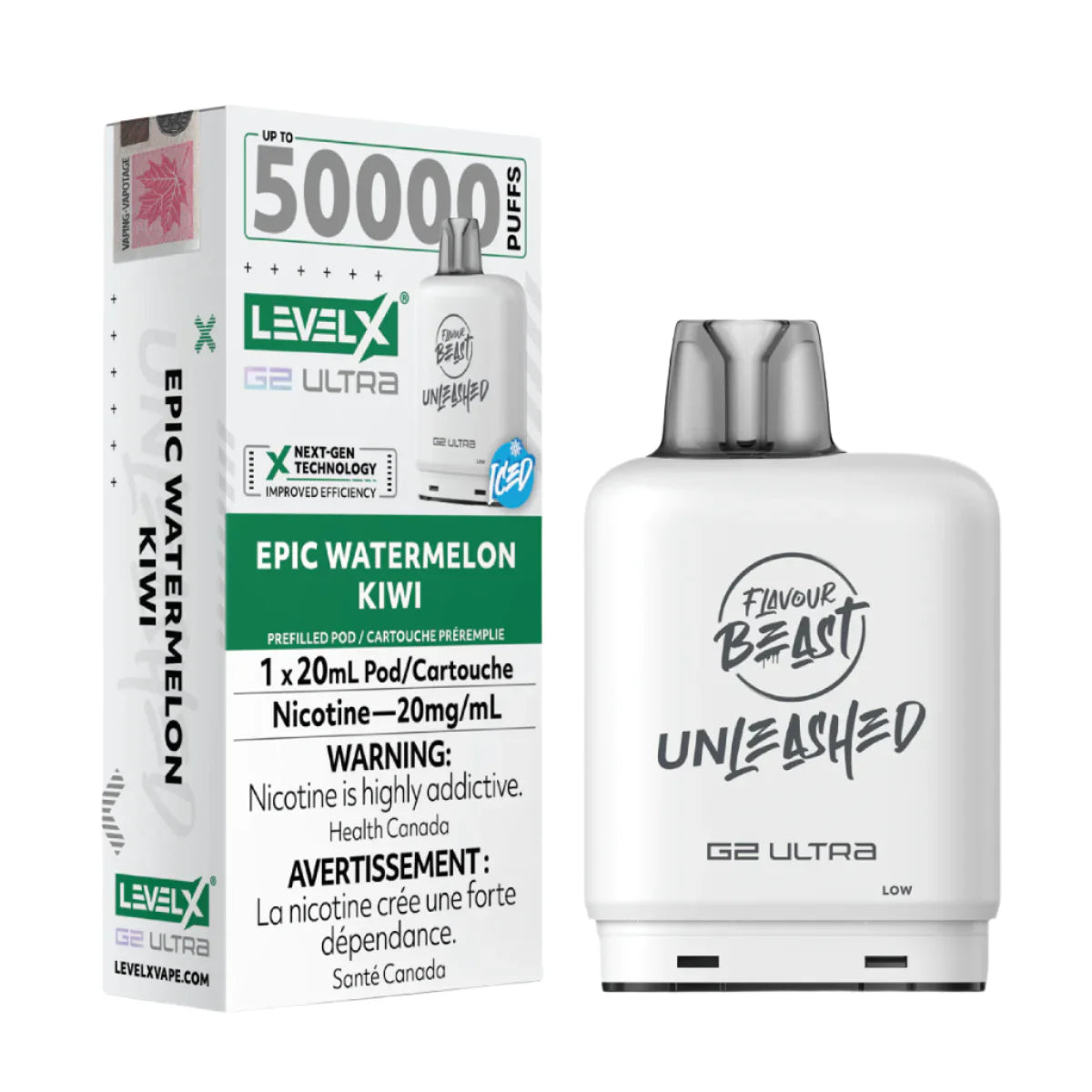 Flavour Beast Unleashed Level X G2 Ultra 50k - Epic Watermelon Kiwi Iced
