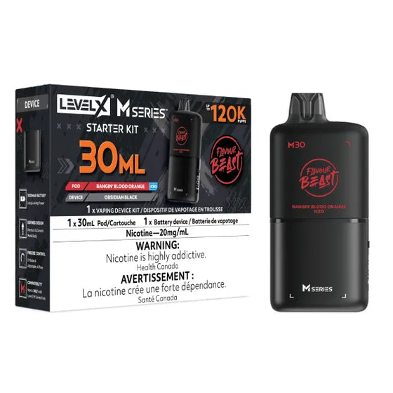 Flavour Beast Level X M Series 120k Starter Kit - Bangin' Blood Orange Iced