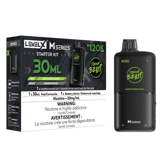 Flavour Beast Level X M Series 120k Starter Kit - Gusto Green Apple