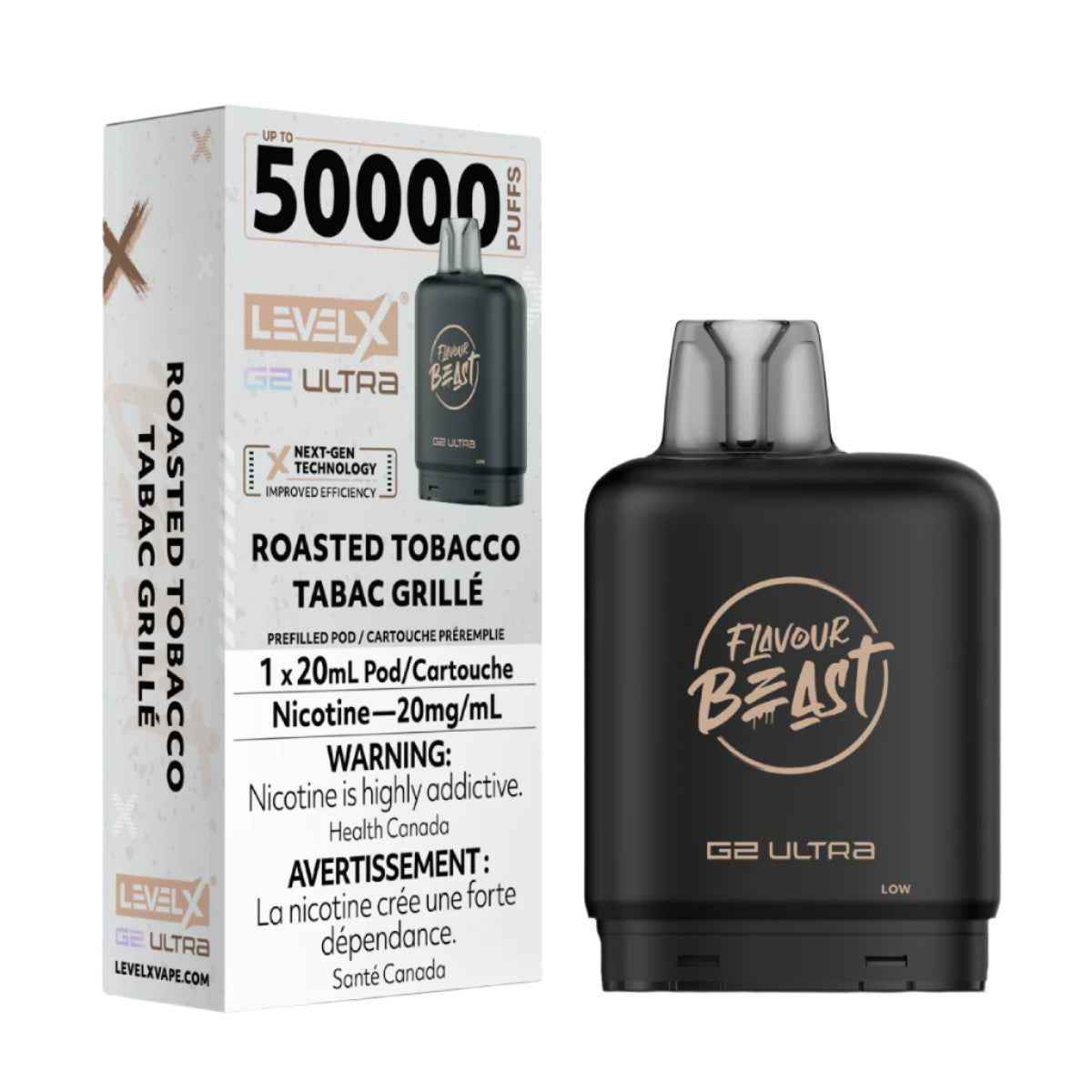 Flavour Beast Level X G2 Ultra 50k - Roasted Tobacco