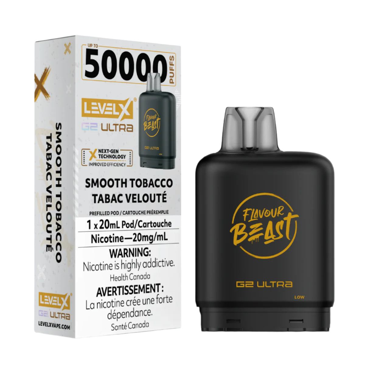 Flavour Beast Level X G2 Ultra 50k - Smooth Tobacco