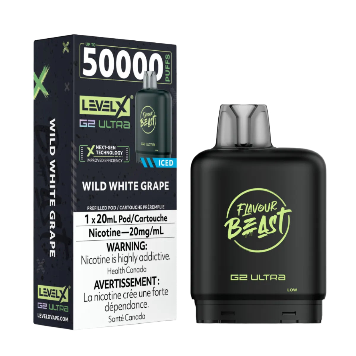 Flavour Beast Level X G2 Ultra 50k - Wild White Grape Iced
