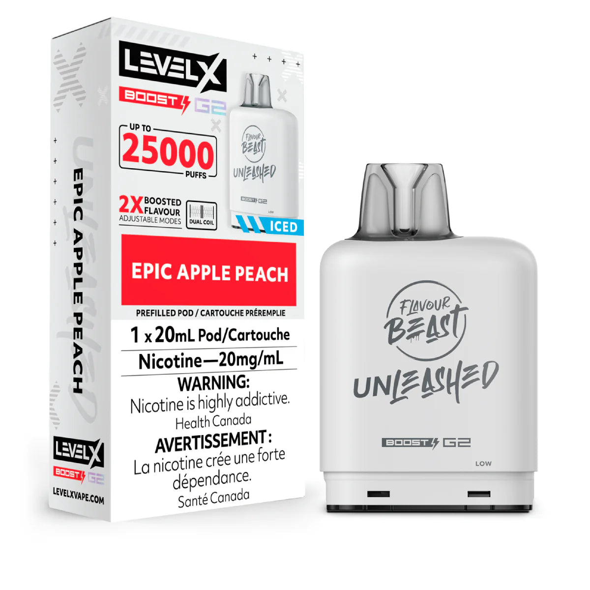 Flavour Beast Unleashed Level X Boost G2 25k - Epic Apple Peach Iced (PROV)