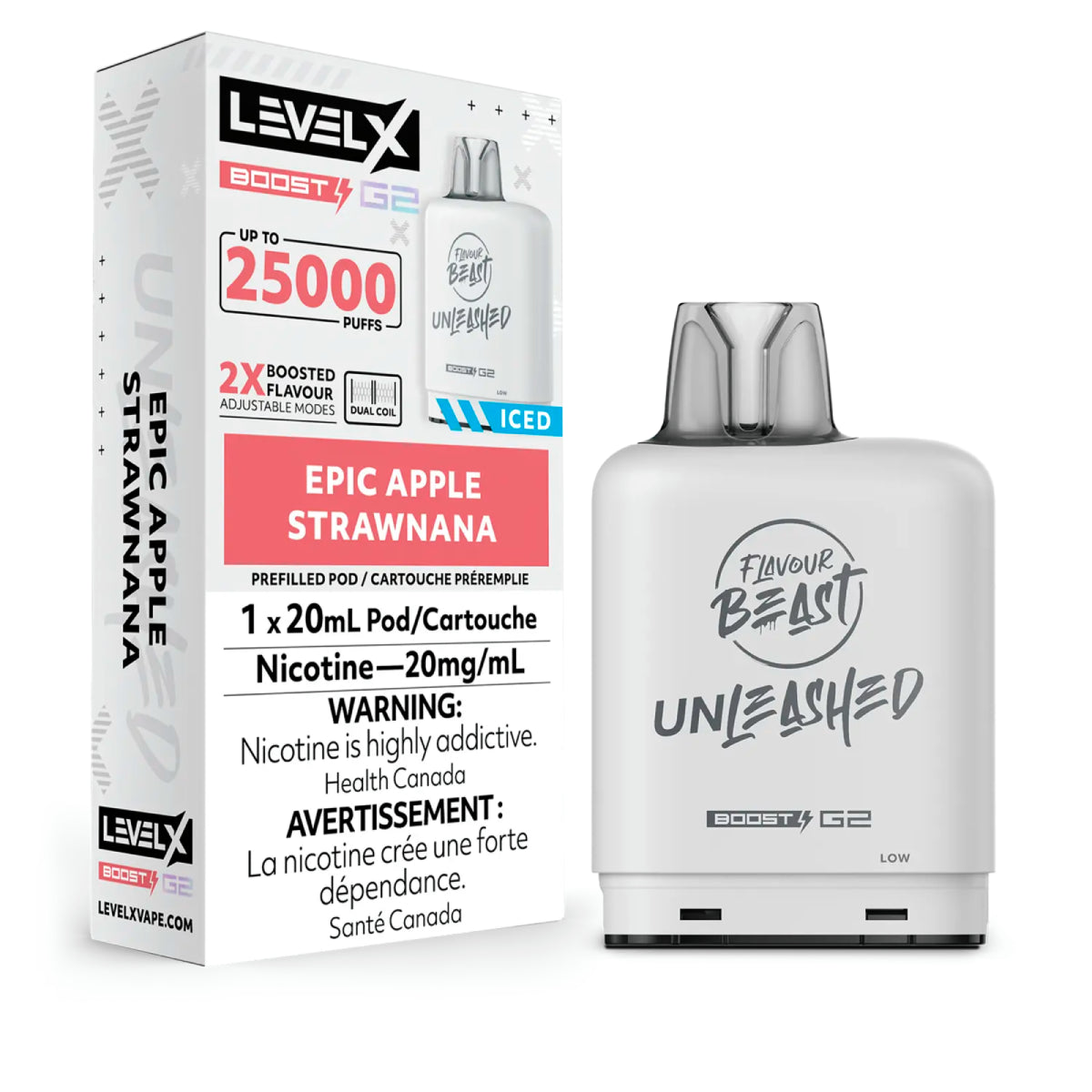 Flavour Beast Unleashed Level X Boost G2 25k - Epic Apple Strawnana Iced