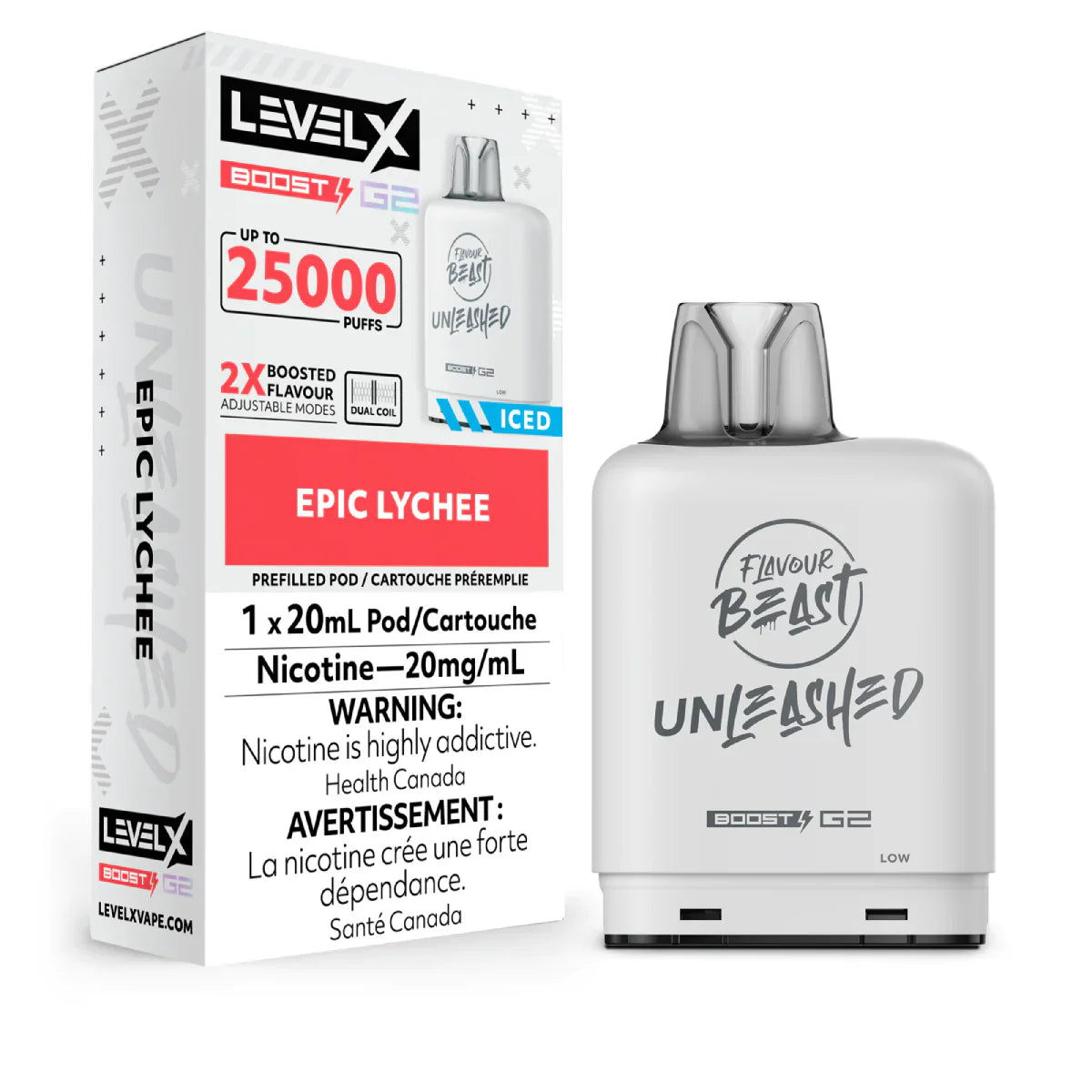 Flavour Beast Unleashed - Level X Boost G2 25k - Epic Lychee Iced (PROV)