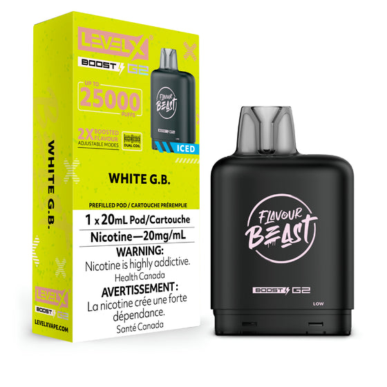 Flavour Beast Level X Boost G2 25k - White G.B. Iced