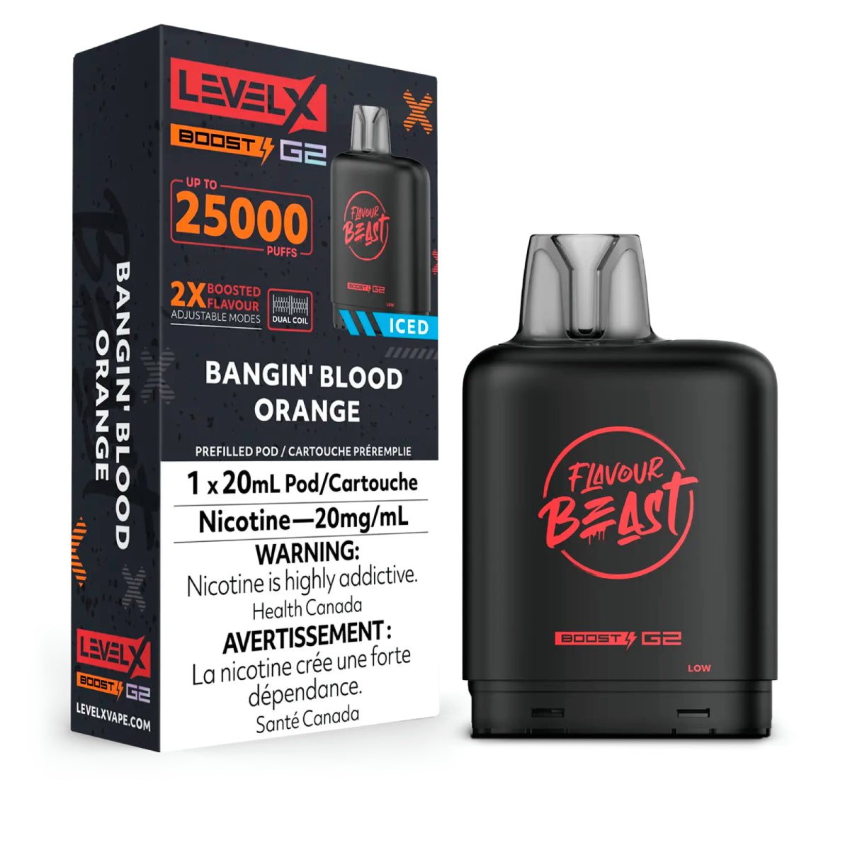Flavour Beast Level X Boost G2 25k - Bangin' Blood Orange Iced