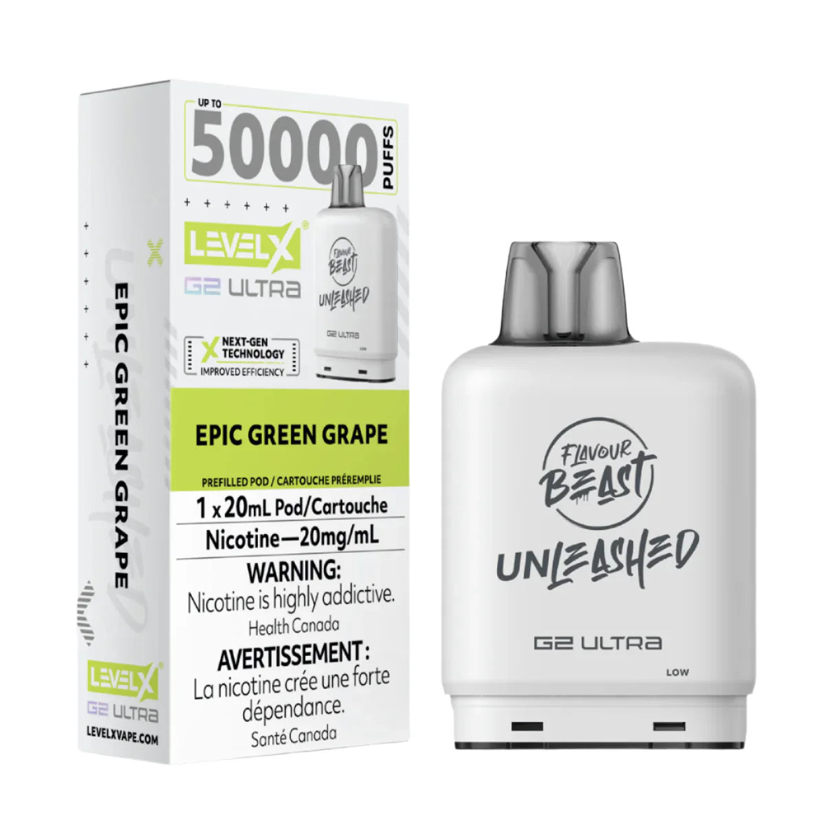 Flavour Beast Unleashed Level X G2 Ultra 50k - Epic Green Grape (PROV)