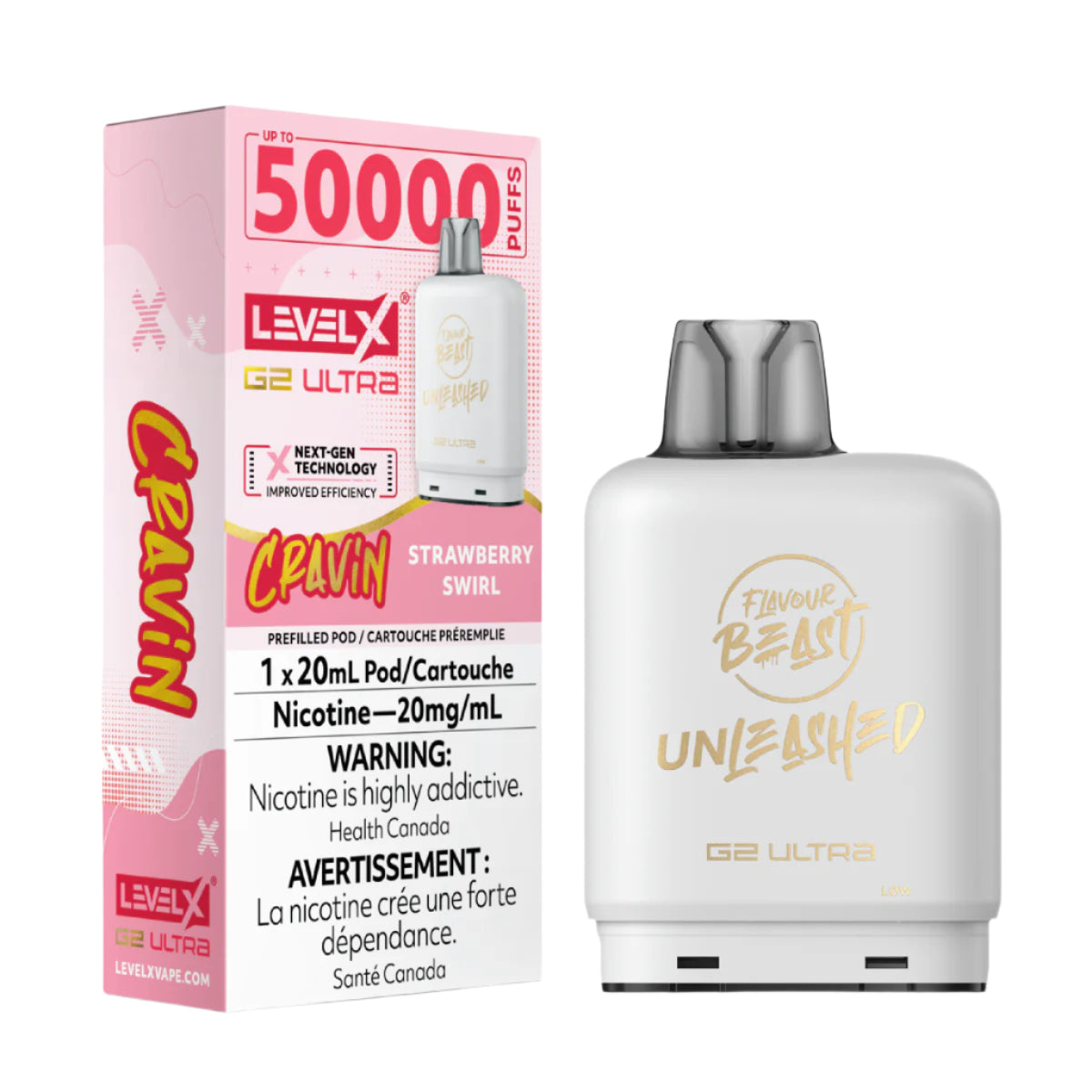 Flavour Beast Unleashed Level X G2 Ultra 50k - Cravin' Strawberry Swirl