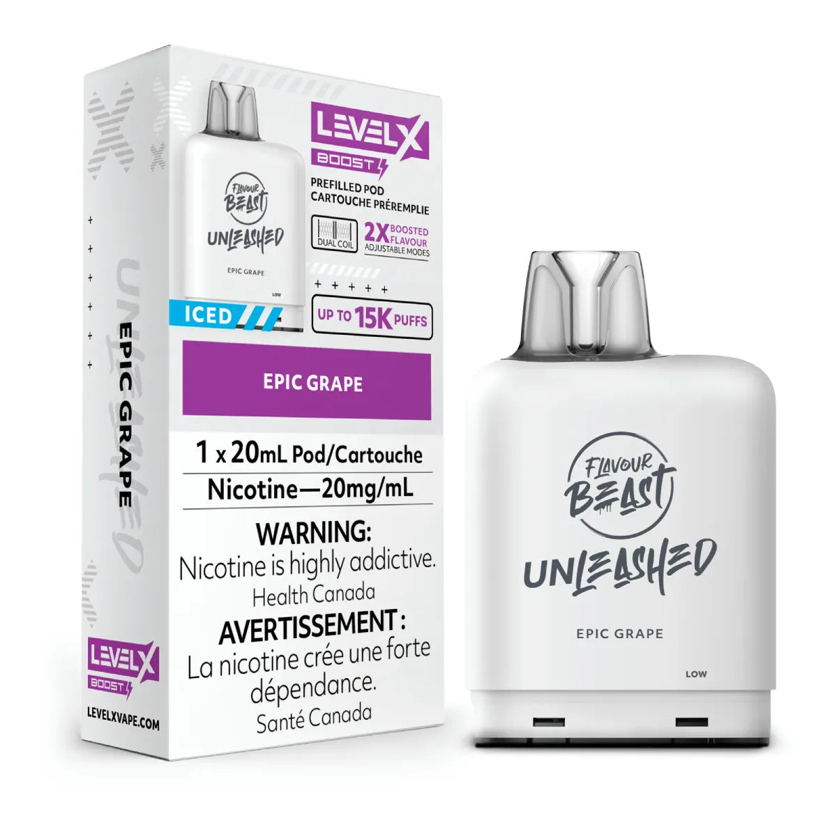 Flavour Beast Unleashed - Level X Boost G2 25k - Epic Grape Iced (PROV)