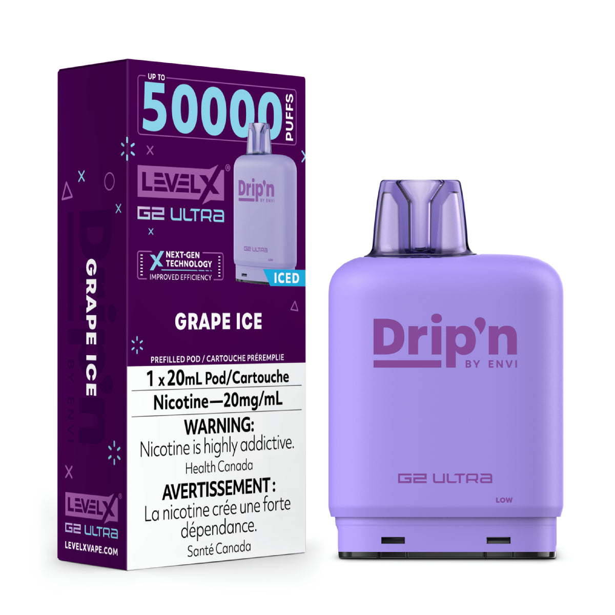 Drip'n Level X G2 Ultra 50k - Grape Ice
