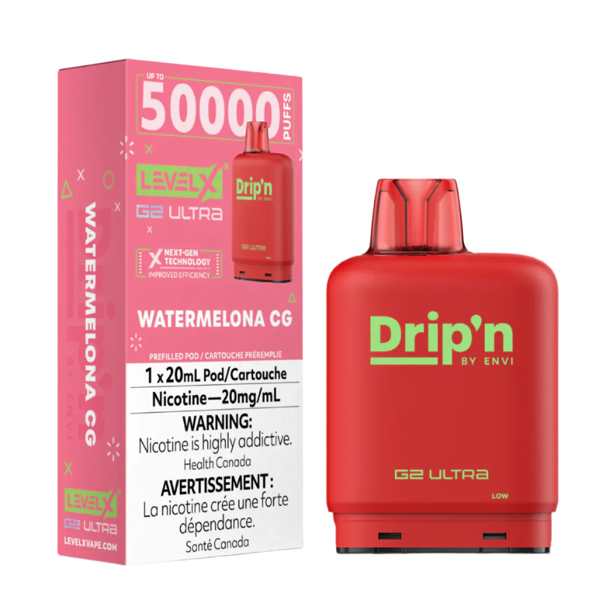 Drip'n Level X G2 Ultra 50k - Watermelona CG (PROV)