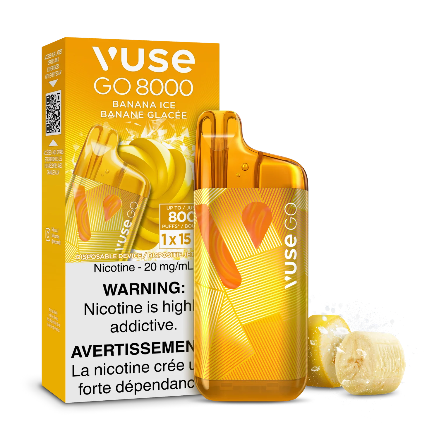 Vuse Go 8000 - Banana Ice Prime Vape Vuse Go 8000 - Banana Ice Prime Vape