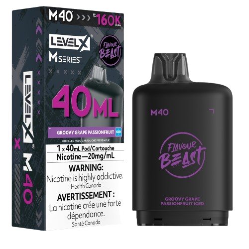 Flavour Beast Level X M Series 160k - Groovy Grape Passionfruit Iced