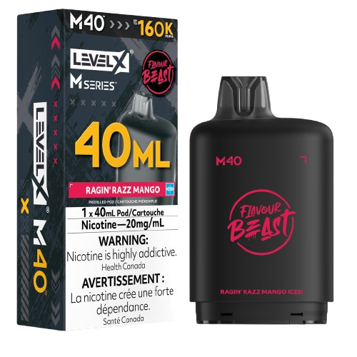 Flavour Beast Level X M Series 160k - Ragin' Razz Mango Iced