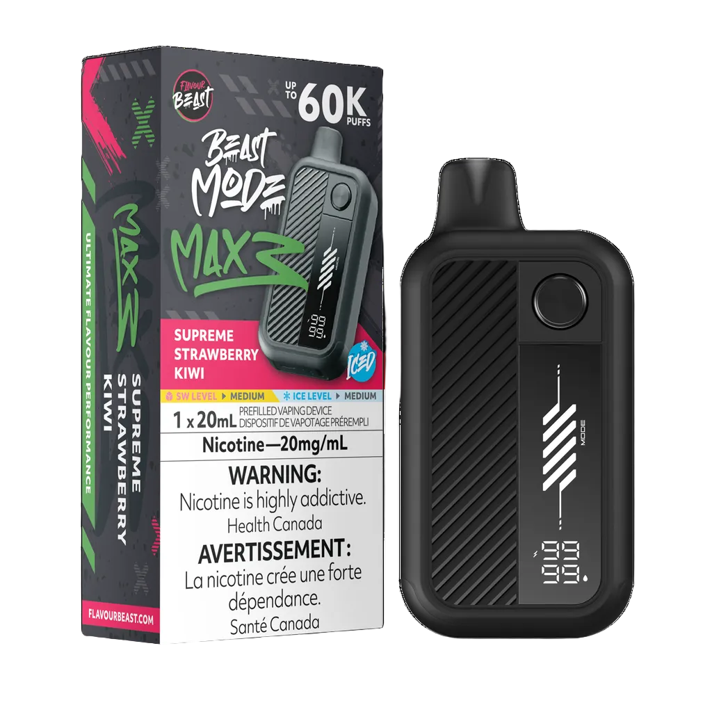 Flavour Beast Beast Mode Max 3 60k - Supreme Strawberry Kiwi Iced